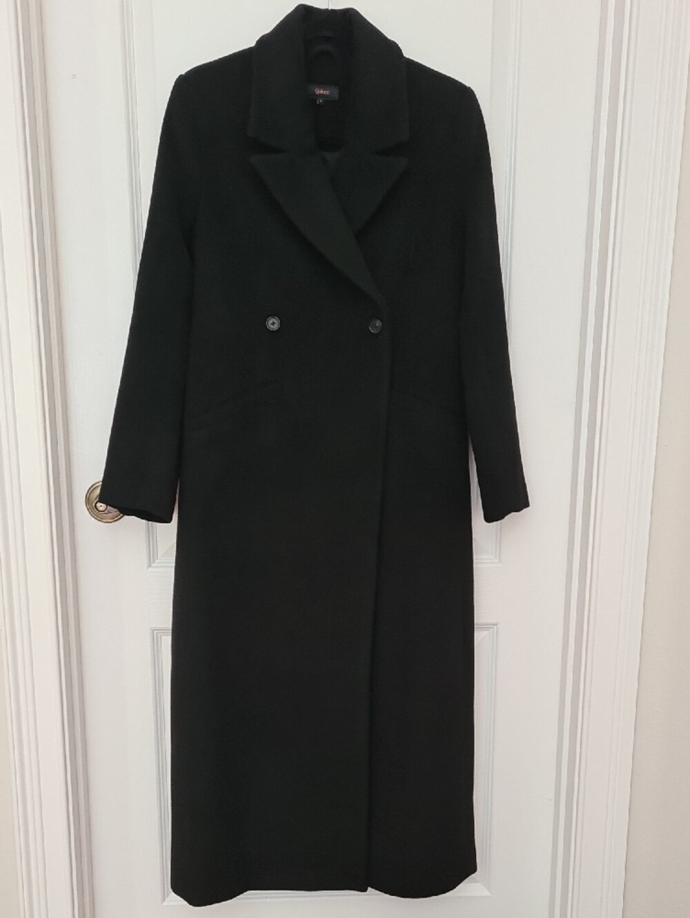 Quince - Nwot Cashmere Wool Black Long Double-Breasted Coat